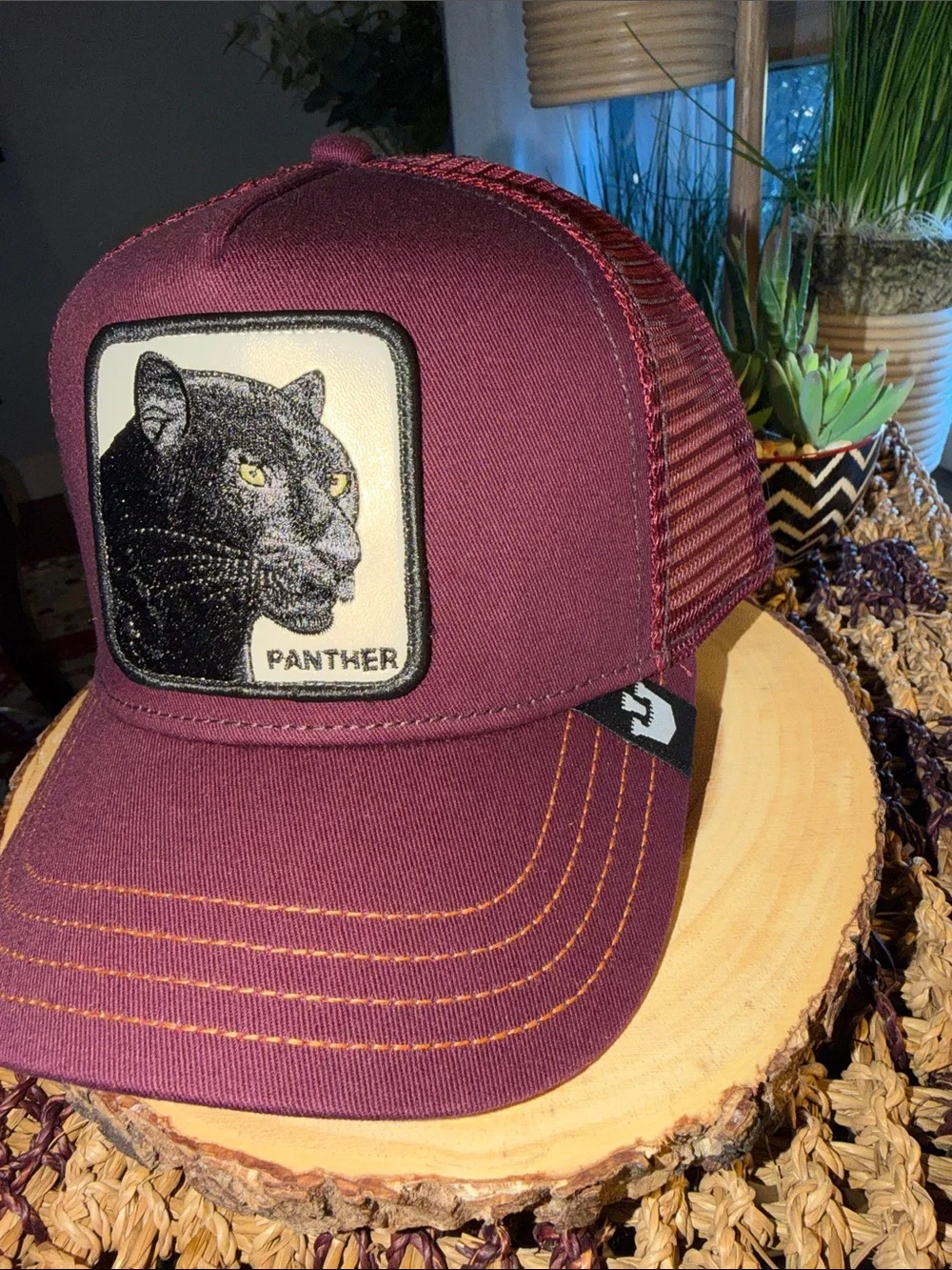 Goorin Bros Maroon Panther Patch Trucker Hat